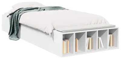 Image de Cadre de lit avec rangement, blanc, 80 x 200 cm, aggloméré
