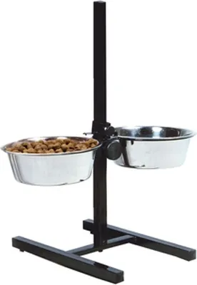Produktbild von Karlie Otis Plus - Napfständer - Edelstahl - Silber/Schwarz - 2500 ml - Durchm. 18-25 cm