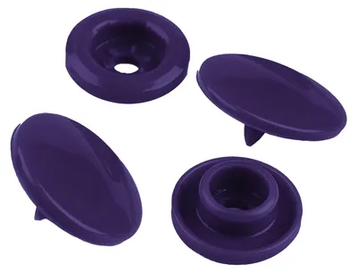 50 Set farbenfrohe Druckknöpfe rund 12mm dunkellila