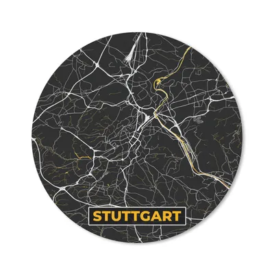 Produktbild von MuchoWow® Mauspad Mousepad Stuttgart - Gold - Karte - Stadtplan - Deutschland 20x20 cm - Mousepads - Maus Mat - Pad - Mausunterlage - Schreibtischmatte