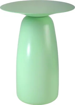 Produktbild von Beistelltisch BAOBAB 44 / Kaffeetisch - Sofatisch - Laptoptisch - Nachttisch - Pflanzentisch / Oval 32 x 44 / Gedrechseltes massives Buchenholz / Pastellgrün