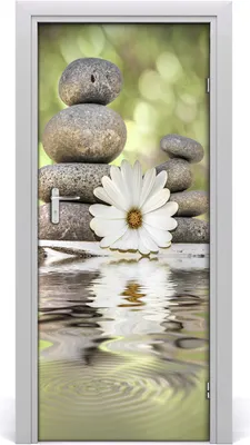 Produktbild von Tulup Türaufkleber 85x205 cm Dekorative Aufkleber Selbstklebend Wasserdichte Tapete Abnehmbar Schlafzimmer Wohnzimmer Wohnkultur - Steinwandtattoo und Blumen