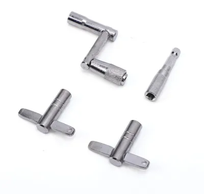 Produktbild von Trommelschlüssel-Set, 4-teilig, Metall-Stimmwerkzeug, tragbar, für akustische und elektronische Schlagzeuge