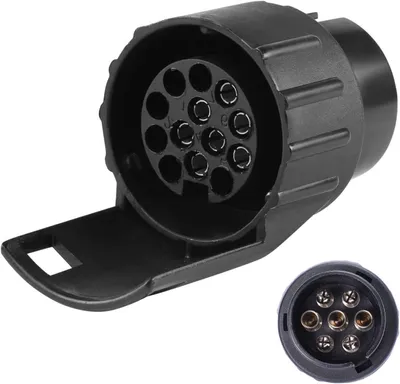 Imagen del producto de Adaptador de remolque de 7 pines a 13 pines, resistente al agua, adaptador para caravanas, de 7 a 13 pines