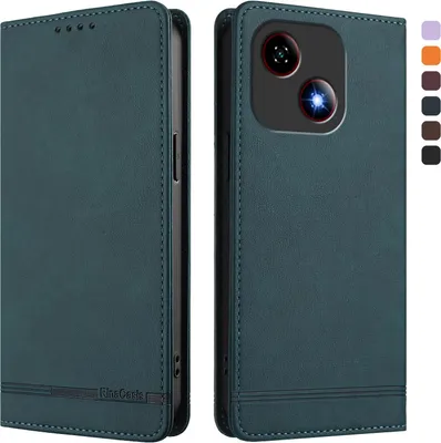 Immagine prodotto di Custodia per ZTE Blade A35E, custodia retro in Finto cuoio flip con supporto e slot per carte Verde