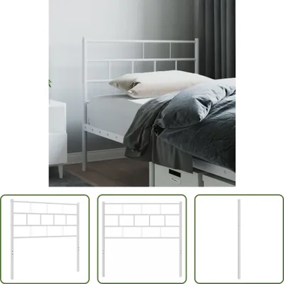 Produktbild von The Living Store Kopfteil Metall Weiß 75 cm