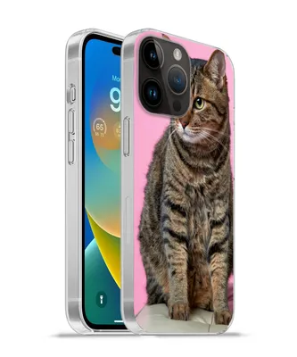Produktbild von MuchoWow® Handyhülle Schutzhülle Hülle für Apple iPhone 14 Pro Max Katze - Rosa - Pouf - Mädchen - Kinder - Kinder Silikon Softcase Handy Hülle - Hardcover