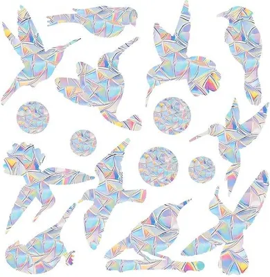 Produktbild von 48 Stück PVC-Vogelbeschermungsfolie für Vogelaanflüge Regenbogenfolie Zonnevangersticker Cirkelstijl Dekoration