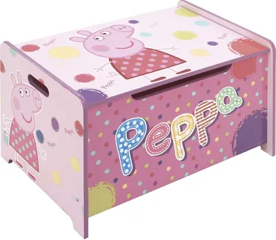 Produktbild von Peppa Pig Spielzeugkiste Holz Spielebox Holzkiste Kinderzimmer Kindermöbel Spielzeugbox