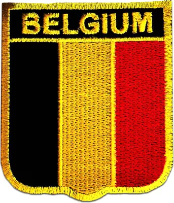 Produktbild von Belgien Flagge Fahne - Aufnäher, Bügelbild, Aufbügler, Applikationen, Patches, Flicken, Zum Aufbügeln, Größe: 6,4 x 7,3 cm