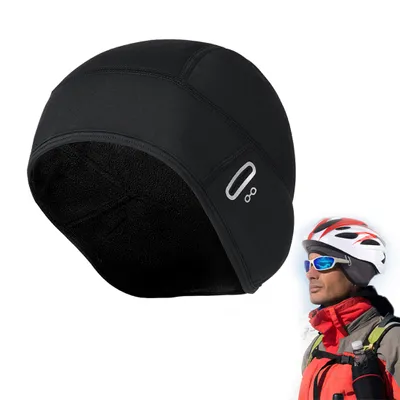Produktbild von ALSTER HERZ® Fahrradmütze Unterhelm Schwarz, Helmmütze, innen mit Fleece, A0213