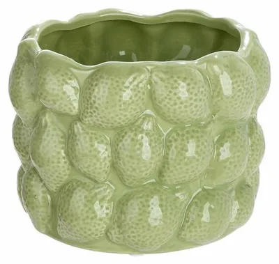 Immagine prodotto di Gilde Übertopf, Lemonime, Limette, Keramik, grün, VE 6, D. 15 cm Höhe: 12.00 cm Durchmesser: 15.00 cm 64609