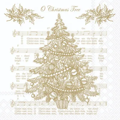 Produktbild von Servietten 33x33 cm - O Christmas tree gold