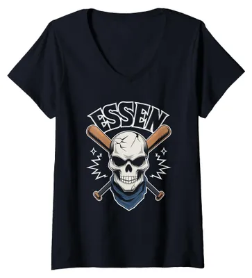 Produktbild von Damen Essen Tshirt Für Kinder Herren Damen NRW Ruhrgebiet Essener T-Shirt mit V-