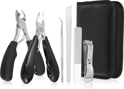 Produktbild von Zehennagelknipser-Set, Zehennagelknipser für dicke Nägel, Knipser für eingewachsene Zehennägel, Zehennagelzange für Senioren, Professionelles Nagel-Pediküre-Set