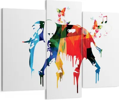 Produktbild von Bild auf Leinwand - Leinwandbild - Elefant Tierwelt Fantasie - 130x100cm - Wand Bild - Wanddeko - Leinwanddruck - Bilder - Kunstdruck - Wanddekoration - Leinwand bilder - Wandkunst - CB130x100-3079