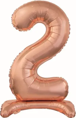 Produktbild von XL Folienballon Zahl 2 Roségold stehend