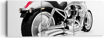 Produktbild von Bild auf Leinwand - Leinwandbild - Chopper Motorrad Chrom - 90x30cm - Wand Bild - Wanddeko - Leinwanddruck - Bilder - Kunstdruck - Wanddekoration - Leinwand bilder - Wandkunst - CA90x30-0476