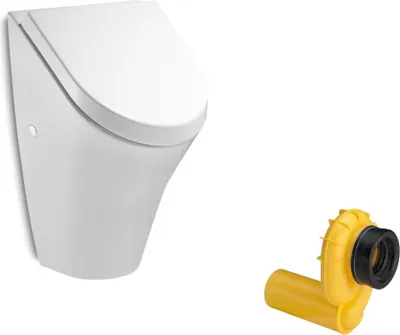 Immagine prodotto di VBChome Orinatoio con alimentazione posteriore Bianco Coperchio con chiusura automatica Soft Close Moderno Orinatoio in Vetroceramica di alta qualità Orinatoio a muro Orinatoio a muro Orinatoio con coperchio e sifone