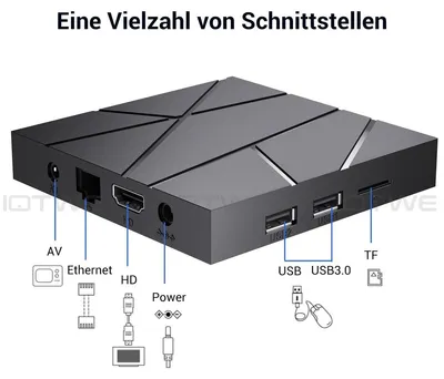 Produktbild von Smart TV Box Android 13 Media Player für Heimnetzwerk und Internet-TV Streaming WIFI 6 Quad Core Prozessor HDMI Bluetooth 5 microSD 4 GB +128 GB-Android13-6K