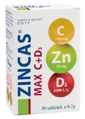 Produktbild von Zincas Max C + D3, 50 Tabletten - Immunsystem-Komplex