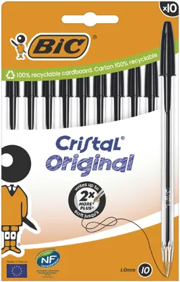 Produktbild von BIC 516353, Stick-Kugelschreiber, Schwarz, 10 Stück(e), Medium