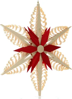 Produktbild von Fensterschmuck Spanstern Mitte mit Stern Rot Beidseitig BxHxT=24x24x3cm NEU