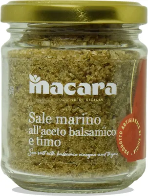 Zdjęcie produktu dla Sycylijska sól morska z octem balsamicznym i tymiankiem, 300 g