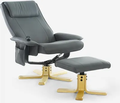 Immagine prodotto di Poltrona con massaggio e riscaldamento ergonomico e poggiapiedi Myron - Grigio