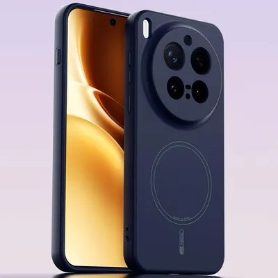 Obrázek produktu pro Magnetické pouzdro pro Vivo X300 Pro, kompatibilní s MagSafe, tekutý silikon, nárazuvzdorné a odolné proti poškrábání Tmavomodrá