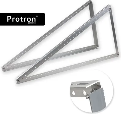 Produktbild von Protron Dreieck Halterung Aufständerung verstellbar groß für Solarmodule Flachdach bis 115cm Breite aus Aluminium - 2 Stück, MwSt.-Ermäßigung:Ja - 0% MwSt. gemäß § 12 Abs. 3.UstG