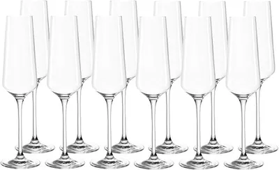 Imagen del producto de Conjunto de 12 copas de champán Puccini, copas para champán, cristal Teqton, aptas para lavavajillas