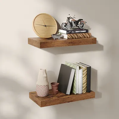 Produktbild von VASAGLE Schweberegal, Wandboard, 40 x 20 x 3,8 cm braun