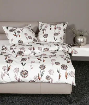 Produktbild von Traumschloss Mako Satin Bettwäsche - Pusteblume, herbstlich 155 x 220 cm Pusteblumen, herbstlich, rost