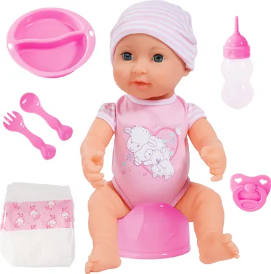 Produktbild von Bayer Design 94071AA Piccolina Newborn Baby 40 cm Funktionspuppe mit Schlafaugen inklusiv Zubehör