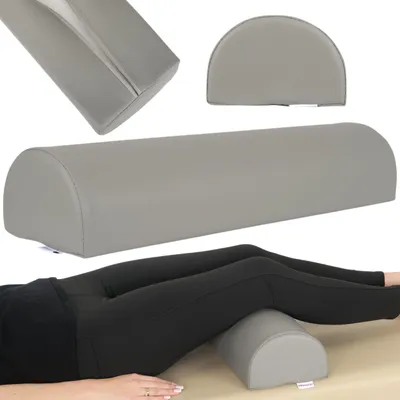 Image de Rouleau de positionnement Habys semi-circulaire, rouleau pour les genoux, coussin pour la nuque, rouleau pour la nuque, coussin de positionnement pour massage et thérapie, demi-rouleau pour les genoux, 60 x 18 x 12 cm, gris