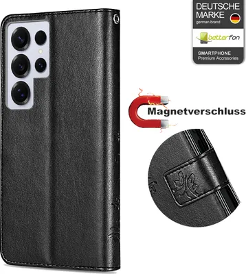 Produktbild von Hülle für Samsung Galaxy S25 Ultra Handyhülle Handy Tasche Wallet Case Flip Cover in Schwarz