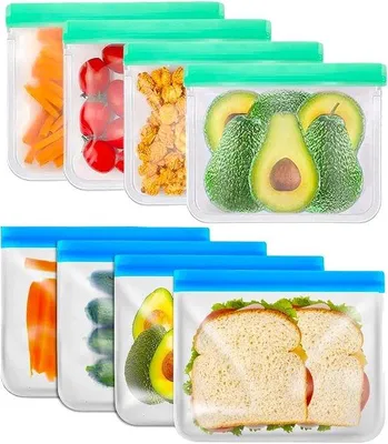 Produktbild von Famanu Wiederverwendbare Lebensmittelbeutel, BPA-frei - 8er Set