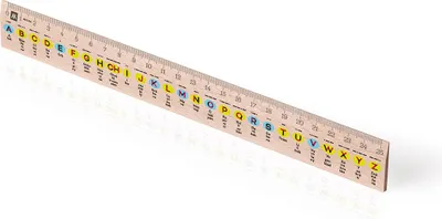 Obrázek produktu pro Metrie | Didakt-M07, Dřevěné pravítko s potiskem | Morseovka | 25 cm
