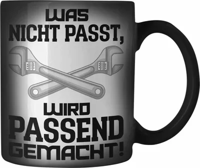Produktbild von Trendation - Handwerker Farbwechsel Zauber-Tasse mit Spruch Geschenke für Handwerk Kaffeebecher KFZ Mechaniker Mechatroniker (Schwarz)