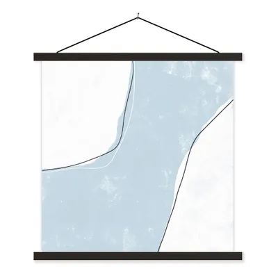 Produktbild von MuchoWow® Textilposter Blau - Minimalismus - Abstrakt 90x90 cm mit schwarzem Rahmen - Magnetisches