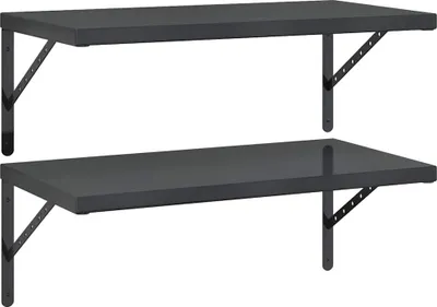 Immagine prodotto di vidaXL Mensole a muro 2 pezzi 75x40 cm nero acciaio inox
