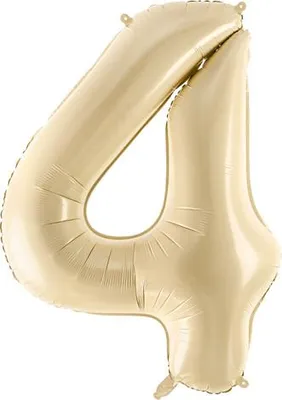 Produktbild von Folienballon Zahl „4“, 72cm, beige