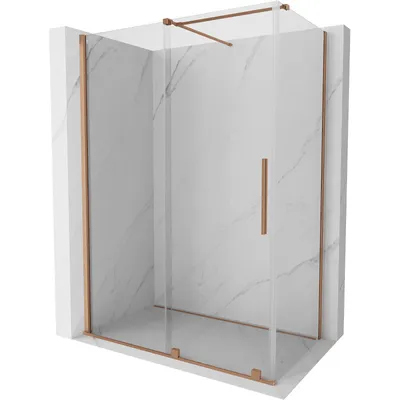 Obrázok produktu pre Mexen Velar sprchová kabína, posuvné dvere 150 x 75 cm, Priehľadné, kefovaná meď - 871-150-075-01-65