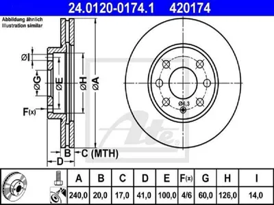 Zdjęcie produktu dla Tarcza Hamulcowa Opel Przód Corsa 1,0-1,2/1,7 D 00-06