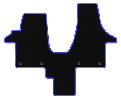 Image de Tapis de sol en moquette noir/bleu pour VW Transporter T5 2003-2015 1 pièce