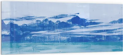Produktbild von DEQORI Küchenrückwand Glas 125x50 cm 'Winterseelandschaft' Spritzschutz Bad Rückwand Küche