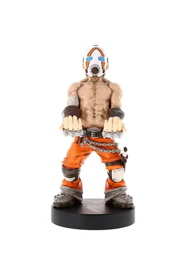 A figurine of a Borderlands Psycho character standing on a black base against a white background.