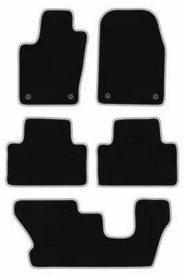 Obrázok produktu pre Velúrové autokoberce pre: Dodge Durango III 2010-2020 (7 miest) – sada 4 ks, čierno-strieborné, na mieru – Wielganizator CARLUX