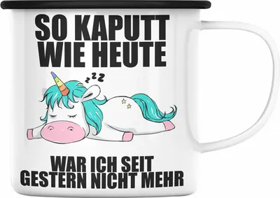 Produktbild von Trendation - Lustige Emaille Tassen mit Sprüchen Arbeitskollege Geschenk Kollege Mitarbeiter Geschenkidee (Schwarz)
